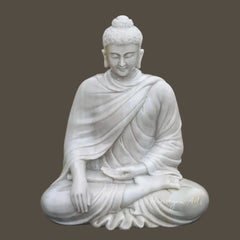 Marble Lord Buddha Statue in Bhumisparsha Mudra
