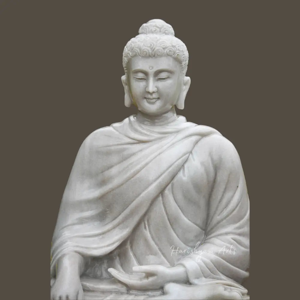 Marble Lord Buddha Statue in Bhumisparsha Mudra