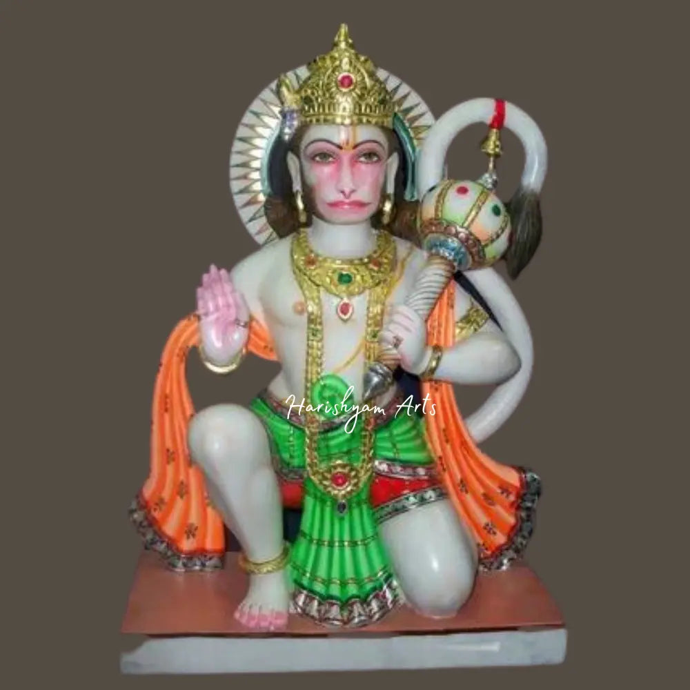 Marble Veer Hanuman Murti for Homes and Temples