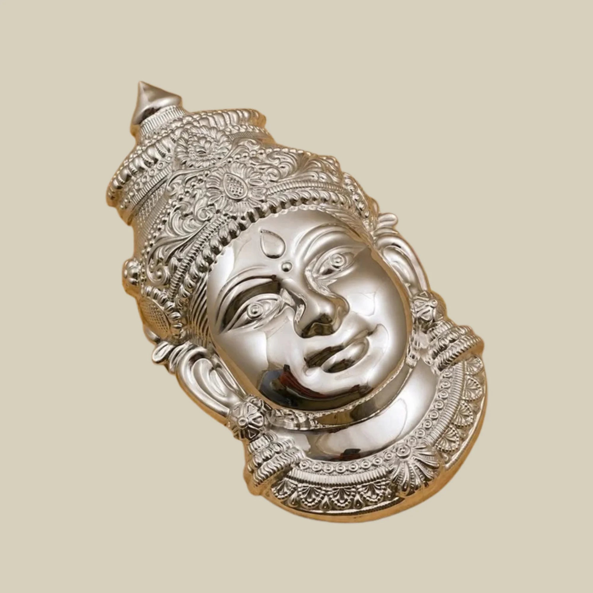 Mata Lakshmi Divine Graceful Face Gold Idol