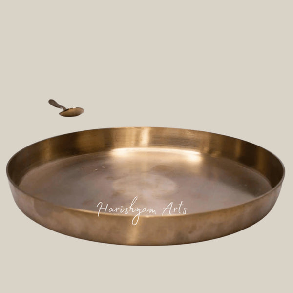 Matte Finish Kansa Thali for Traditional Indian Dining