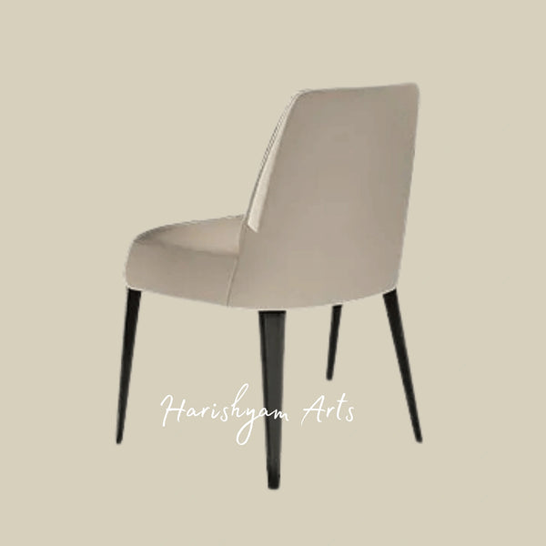 Minimalist Cushioned Side Chair with Smooth Upholstery and Durable Wooden Legs for Modern Home Décor