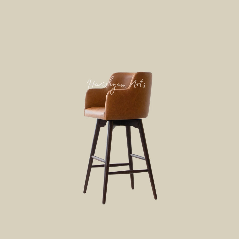 Minimalistic Leather Bar Chair