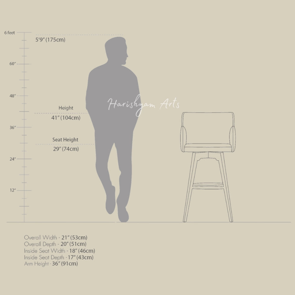 Minimalistic Leather Bar Chair