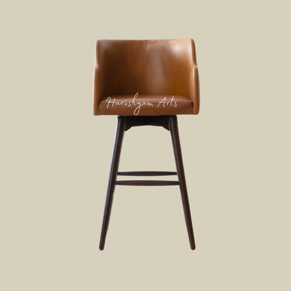 Minimalistic Leather Bar Chair