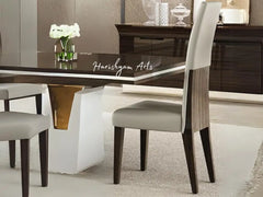 Modern Wenge Lacquer Finish Dining Table Ensemble