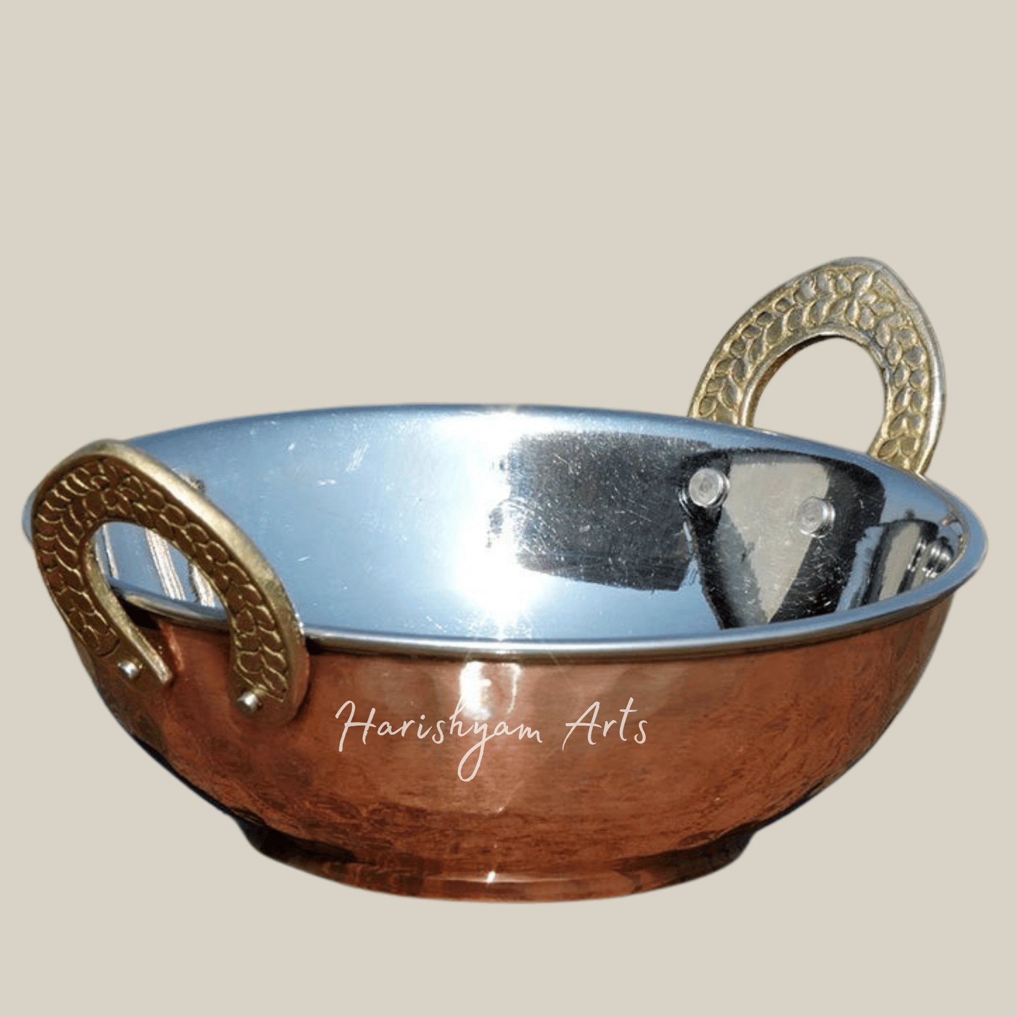 Mughlai Style Hammered Copper Kadhai for Rich Indian Gravies