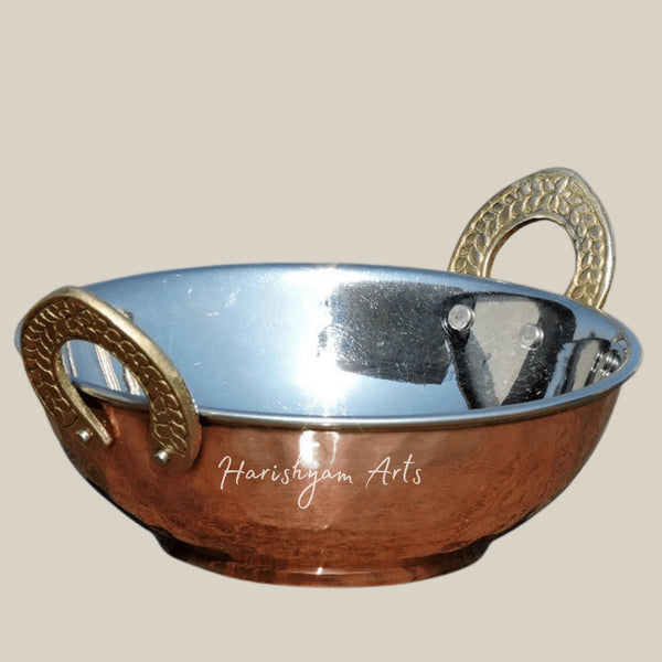 Mughlai Style Hammered Copper Kadhai for Rich Indian Gravies