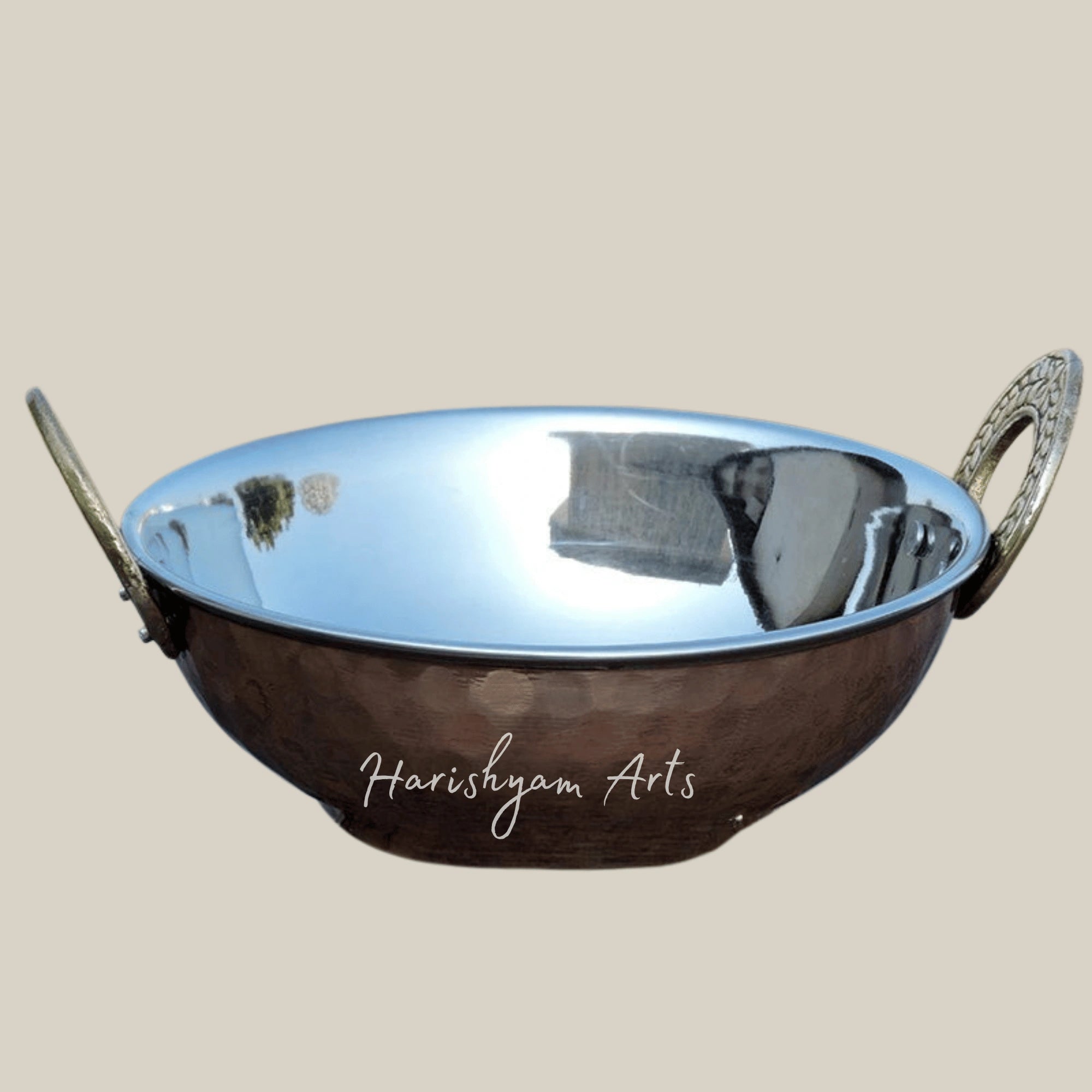 Mughlai Style Hammered Copper Kadhai for Rich Indian Gravies