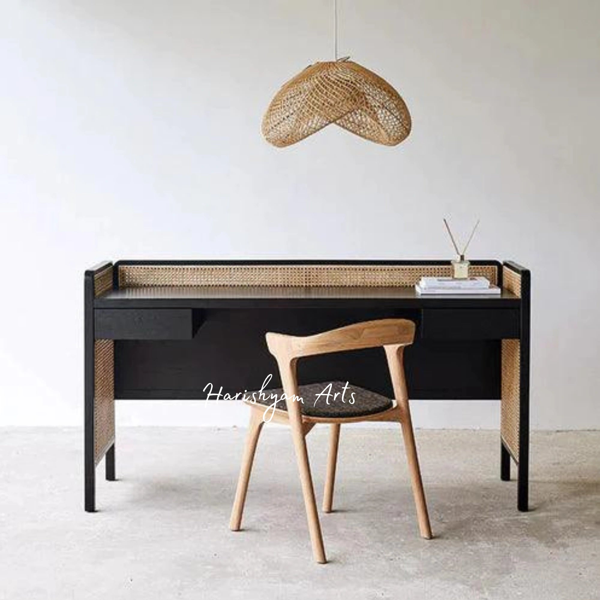 Night Black Finish Study Table for Modern Spaces