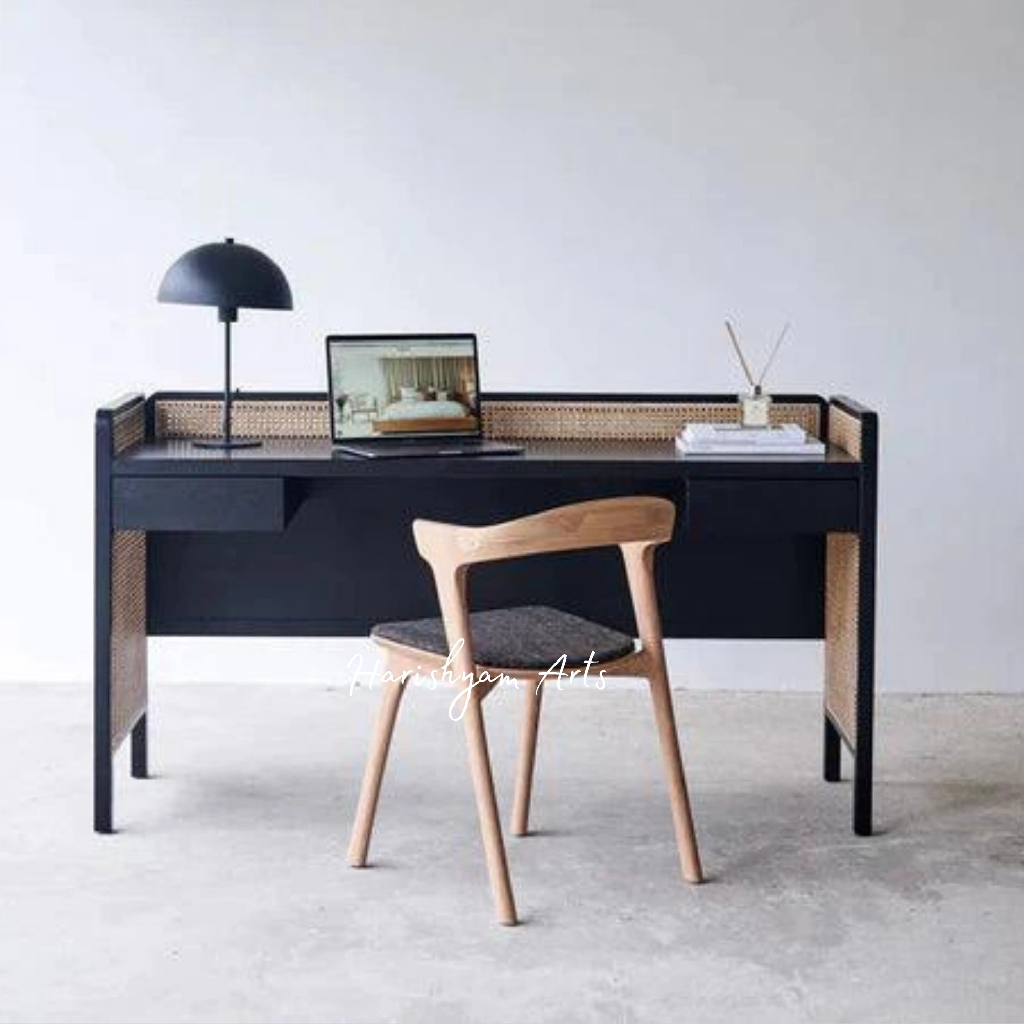 Night Black Finish Study Table for Modern Spaces