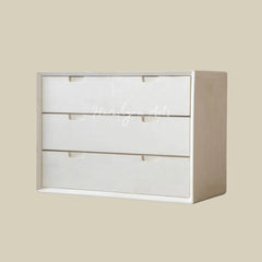 Off-White Finish Wooden Chest of Drawers