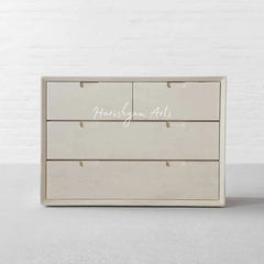 Off-White Finish Wooden Chest of Drawers