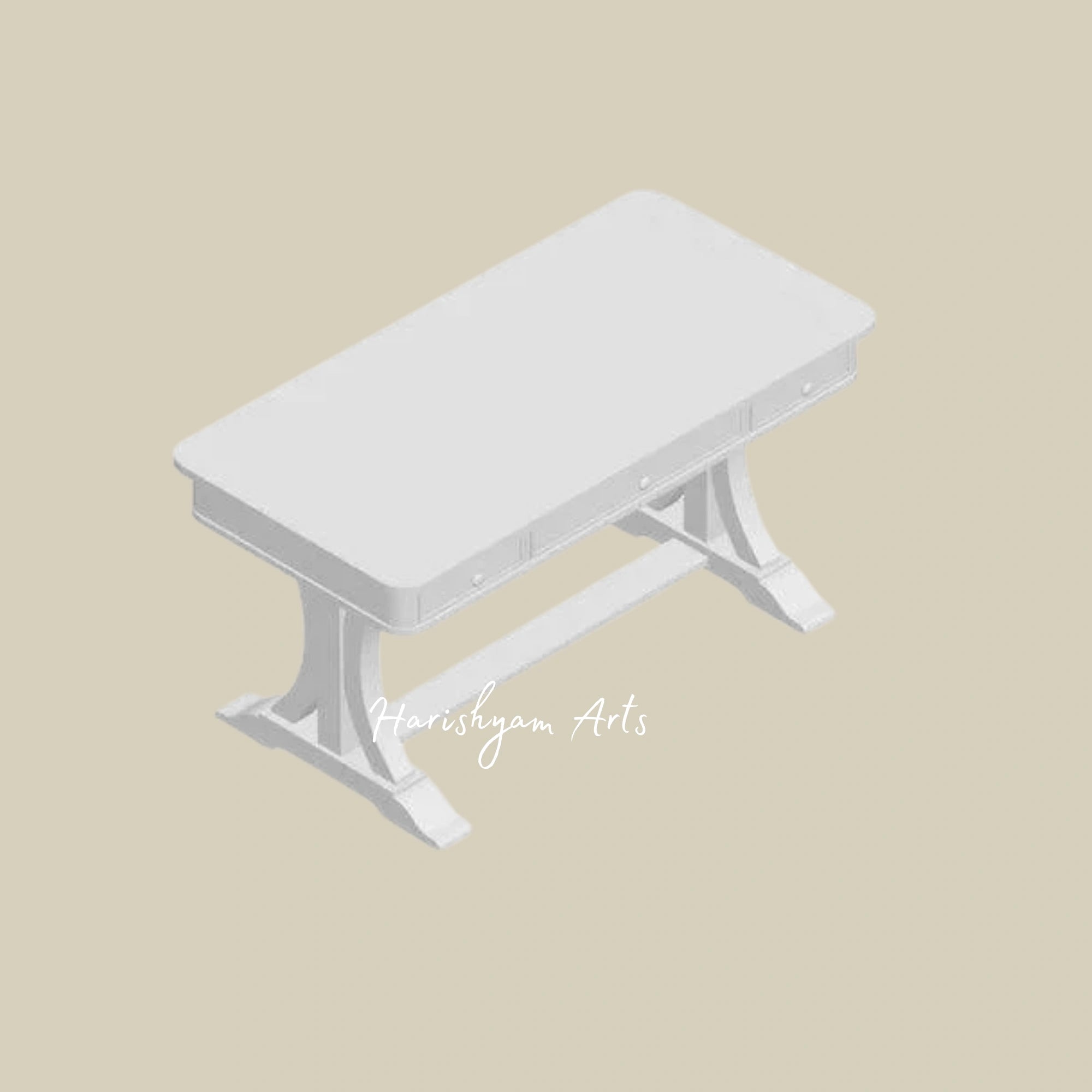 Off-White and Rich Brown Compact Study Desk6