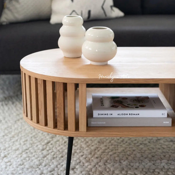 Oval Slats Craftsmanship Coffee Table