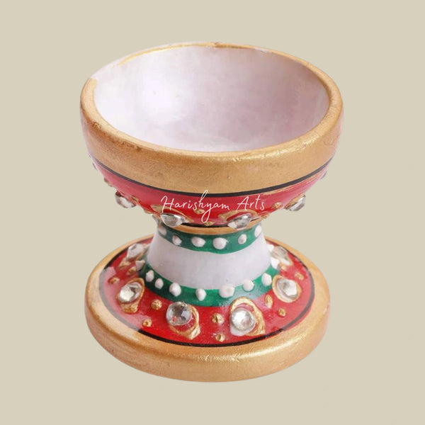 Painted Marble Diyas for Puja and Festive Décor