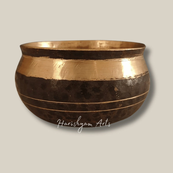 Pot Shaped Kansa Serving Bowl Crafted in Traditional Bronze