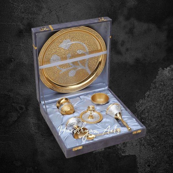 Premium Brass Puja Thali Set for Mandir with Spiritual Essentials