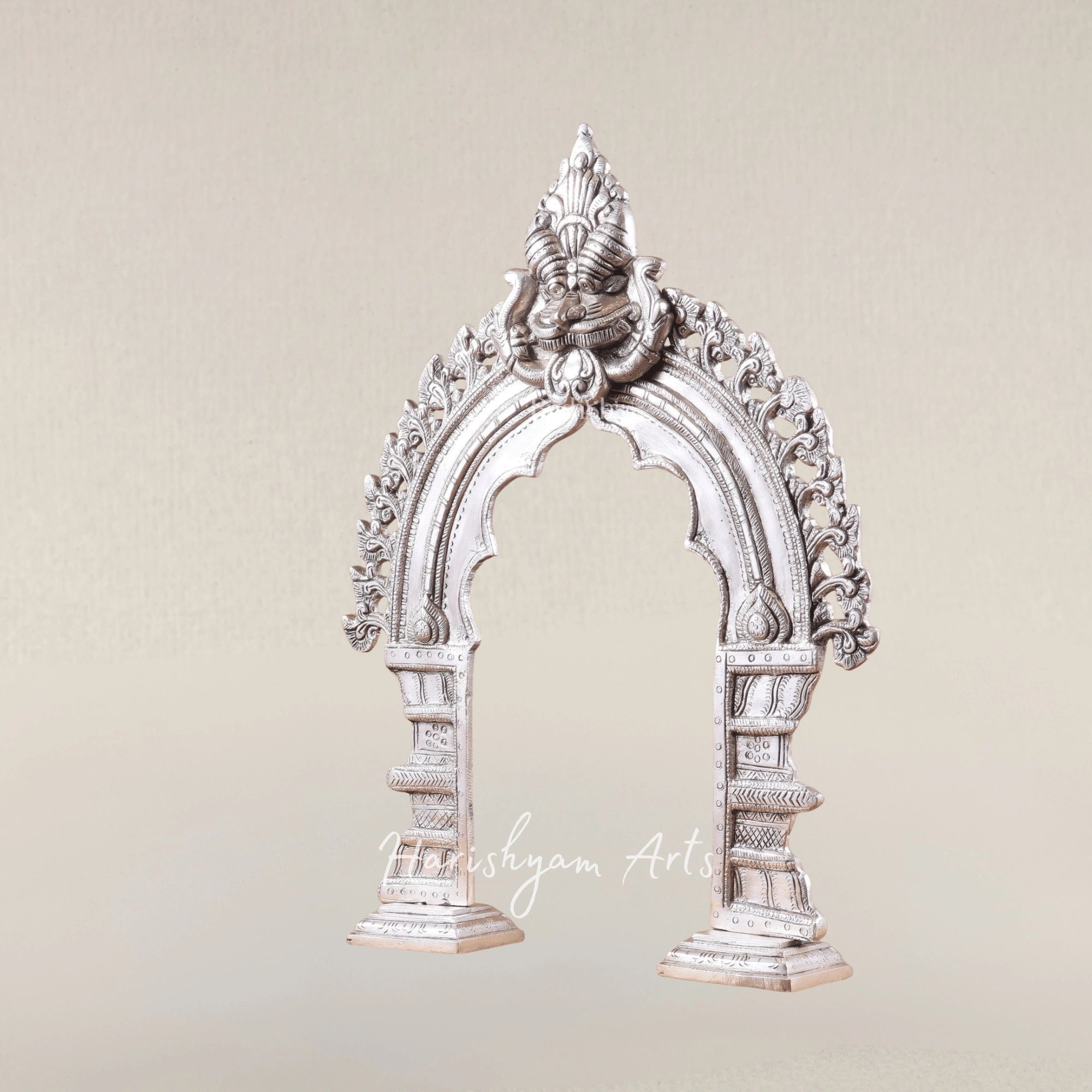 Premium Silver Coated Brass Standing Prabhavali Frame