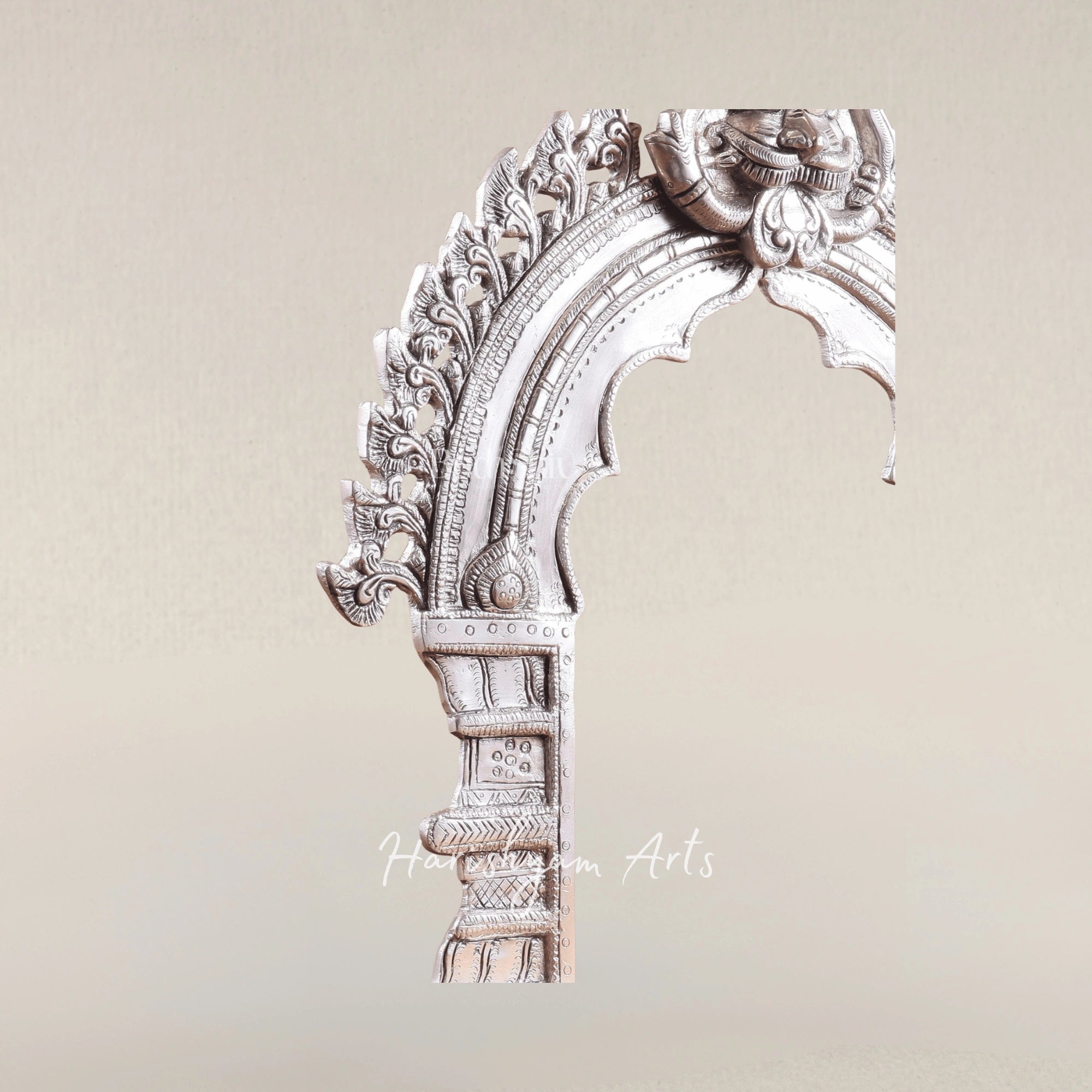 Premium Silver Coated Brass Standing Prabhavali Frame