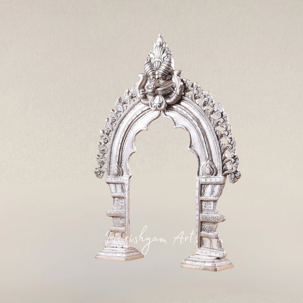 Premium Silver Coated Brass Standing Prabhavali Frame