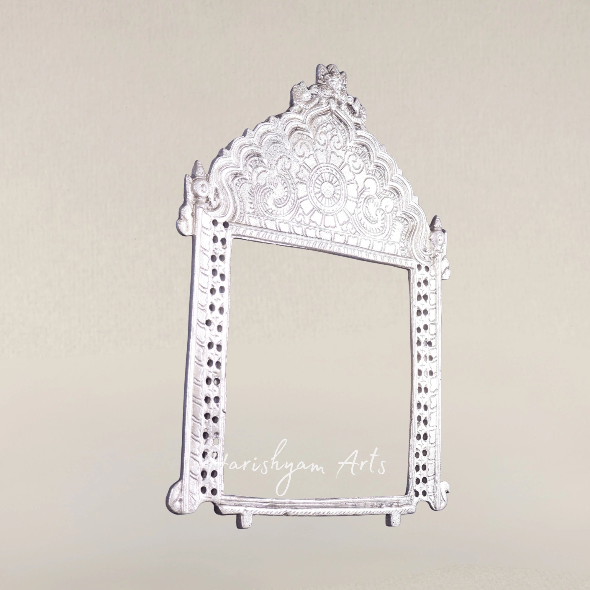 Premium Handcrafted Brass Prabhavali in Silver Plated Design