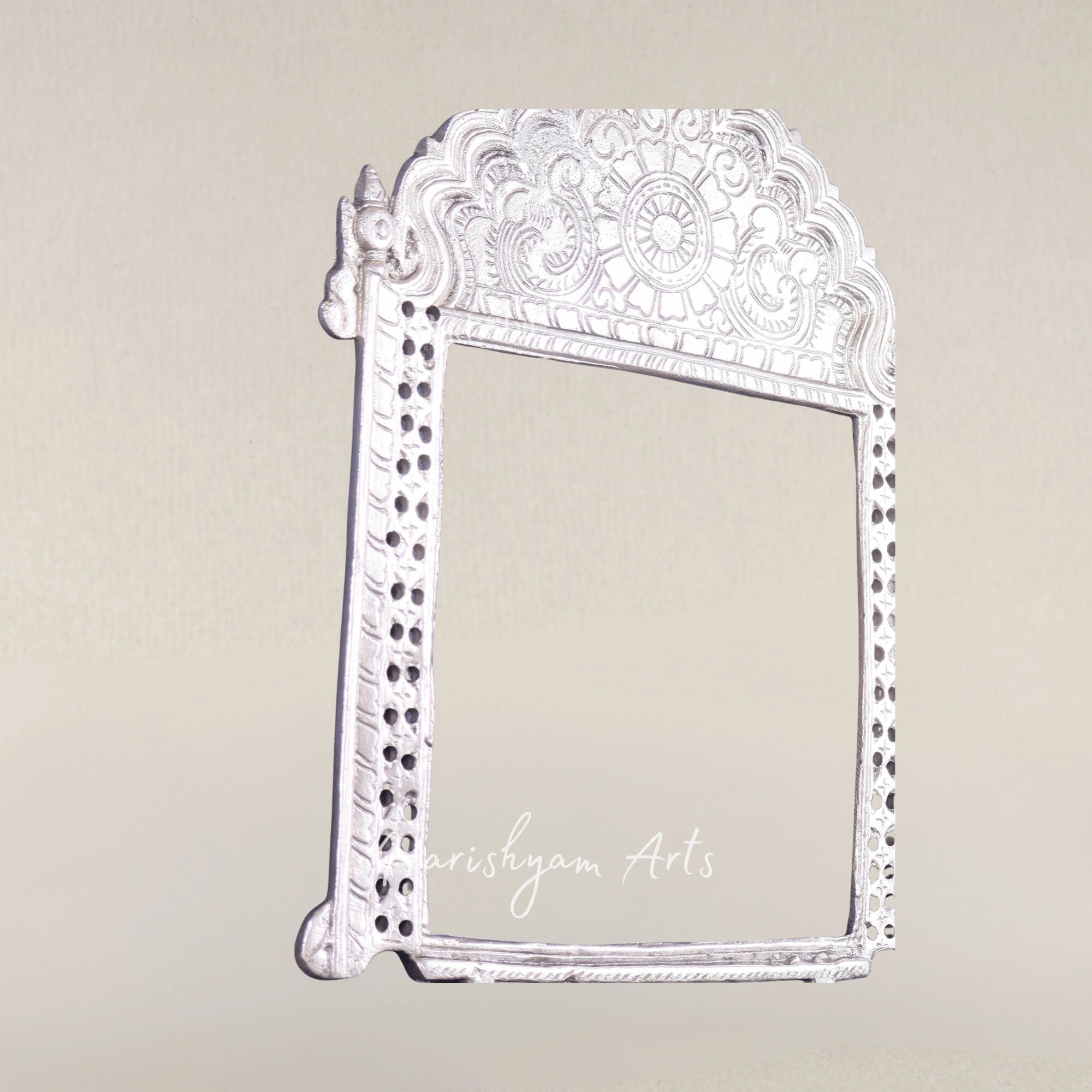 Premium Handcrafted Brass Prabhavali in Silver Plated Design
