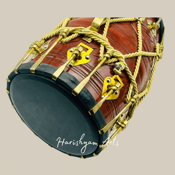 Professional Dholak with Natural Wood Shell and Tuned Bass Head