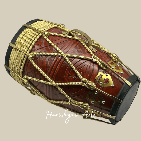 Professional Dholak with Natural Wood Shell and Tuned Bass Head