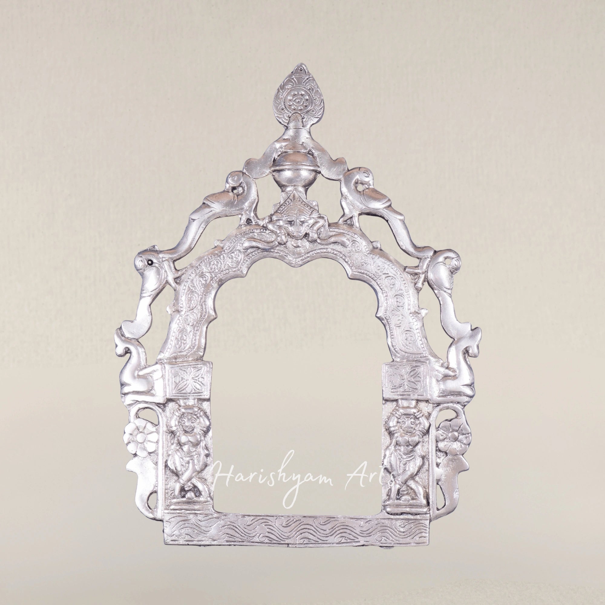 Pure Brass Handcrafted Prabhavali with Silver Plated Finish