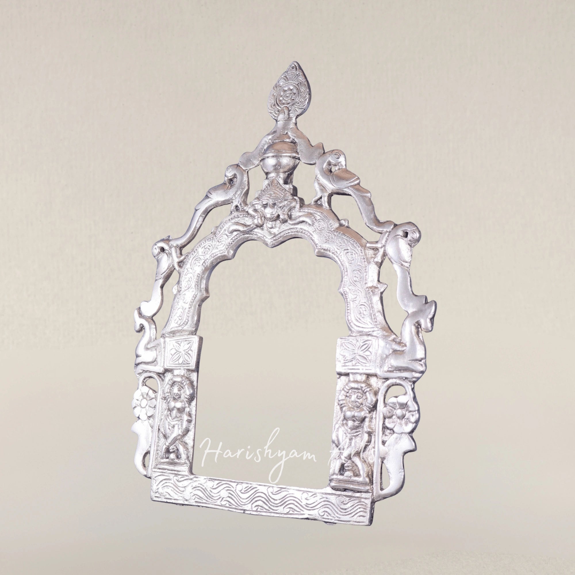 Pure Brass Handcrafted Prabhavali with Silver Plated Finish