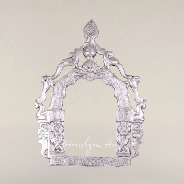 Pure Brass Handcrafted Prabhavali with Silver Plated Finish