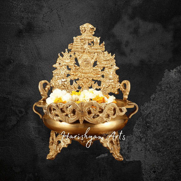 Pure Brass Urli Bowl in Vintage Style for Classic Indian Home Decor
