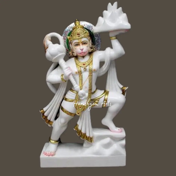 Pure White Marble Hanuman Moorti