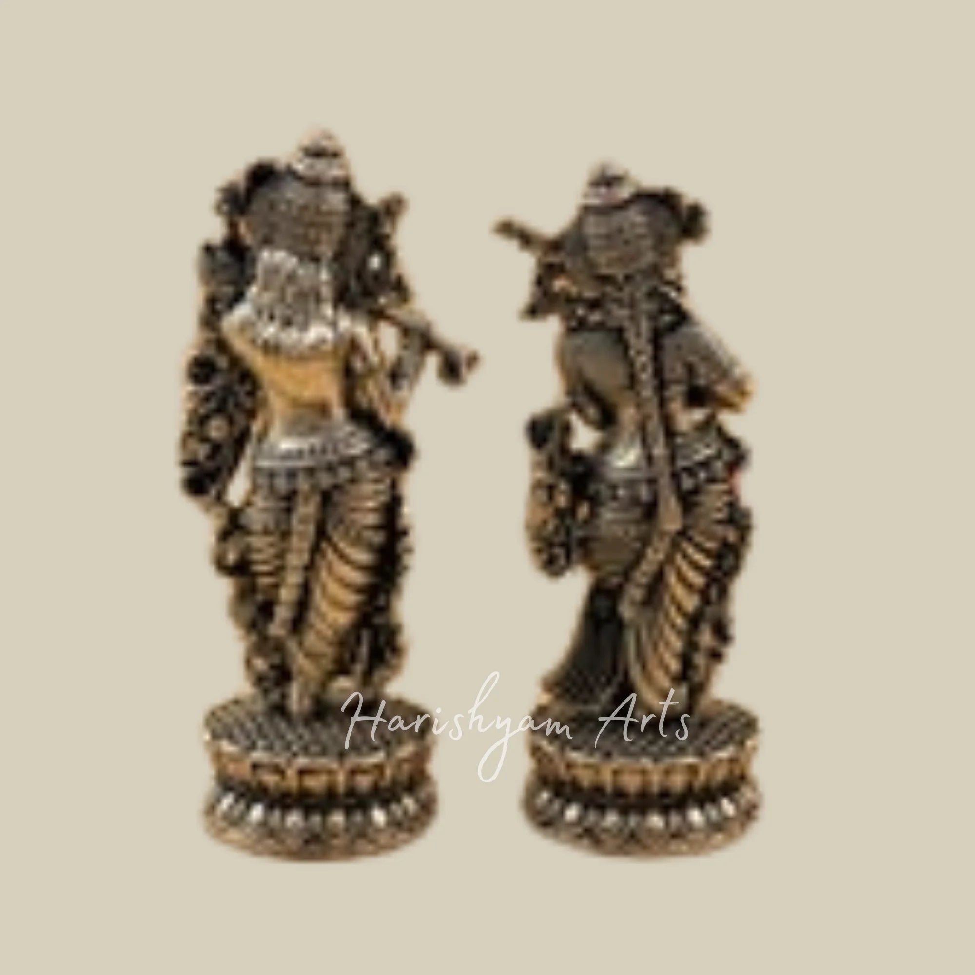 Radha Krishna Eternal Love Divine Gold Idol