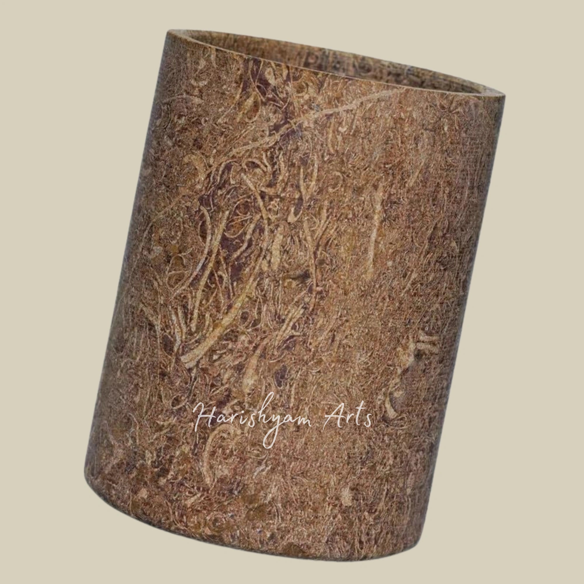 Raw Unpolished Desert Rock Chinkara Drinkware Artisan Crafted Jaisalmer Habur Stone Tumbler Set 350ml