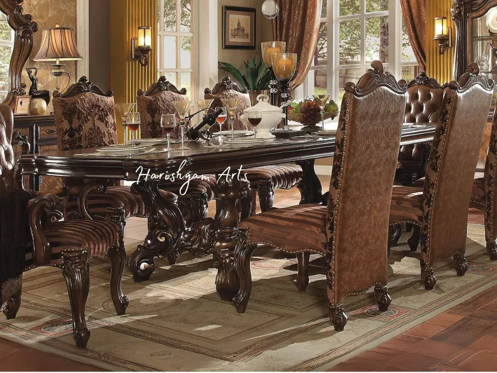 Rectangular Cherry Oak Extendable Dining Room Set