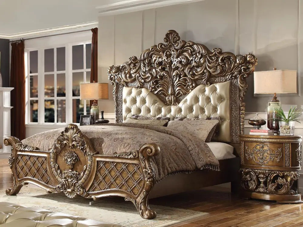 Regal California King 2-Piece Bedroom Ensemble in Gold _ Brown