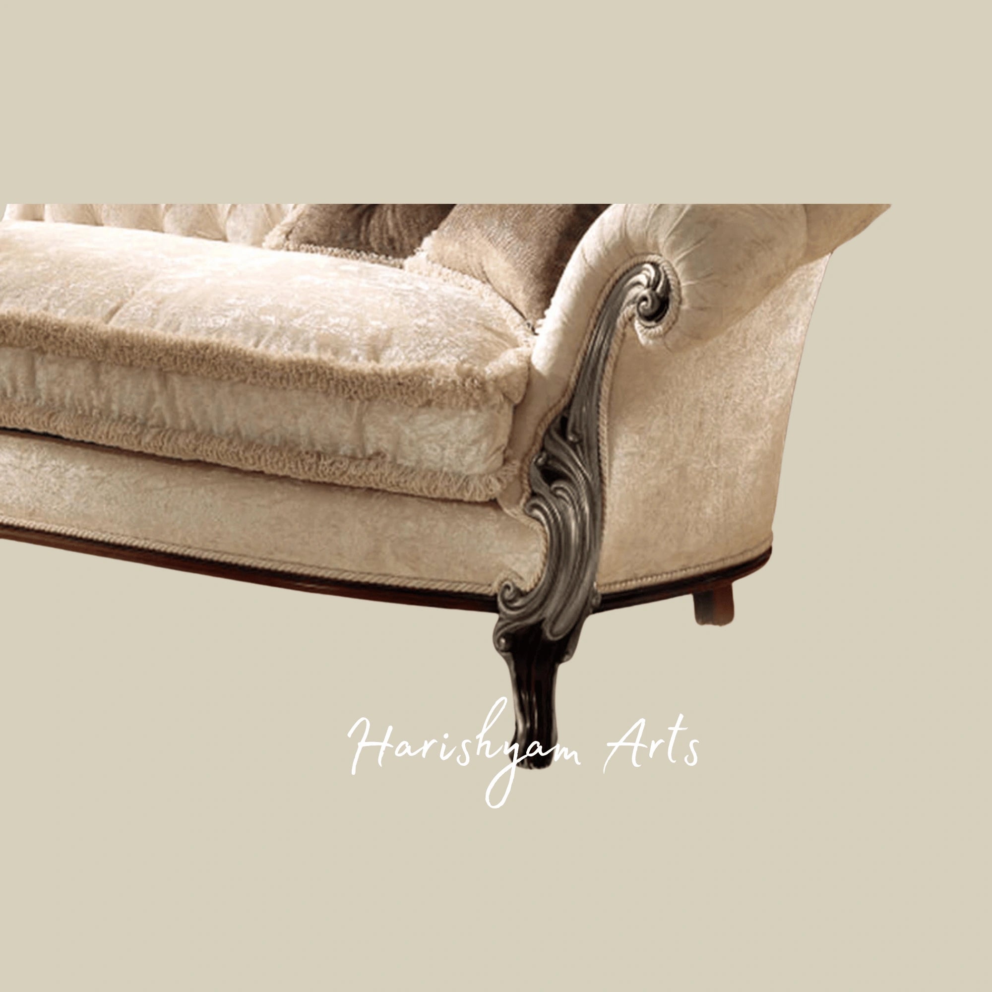 Regal Charm Upholstered Chaise Sofa with Timeless Royal Appeal2