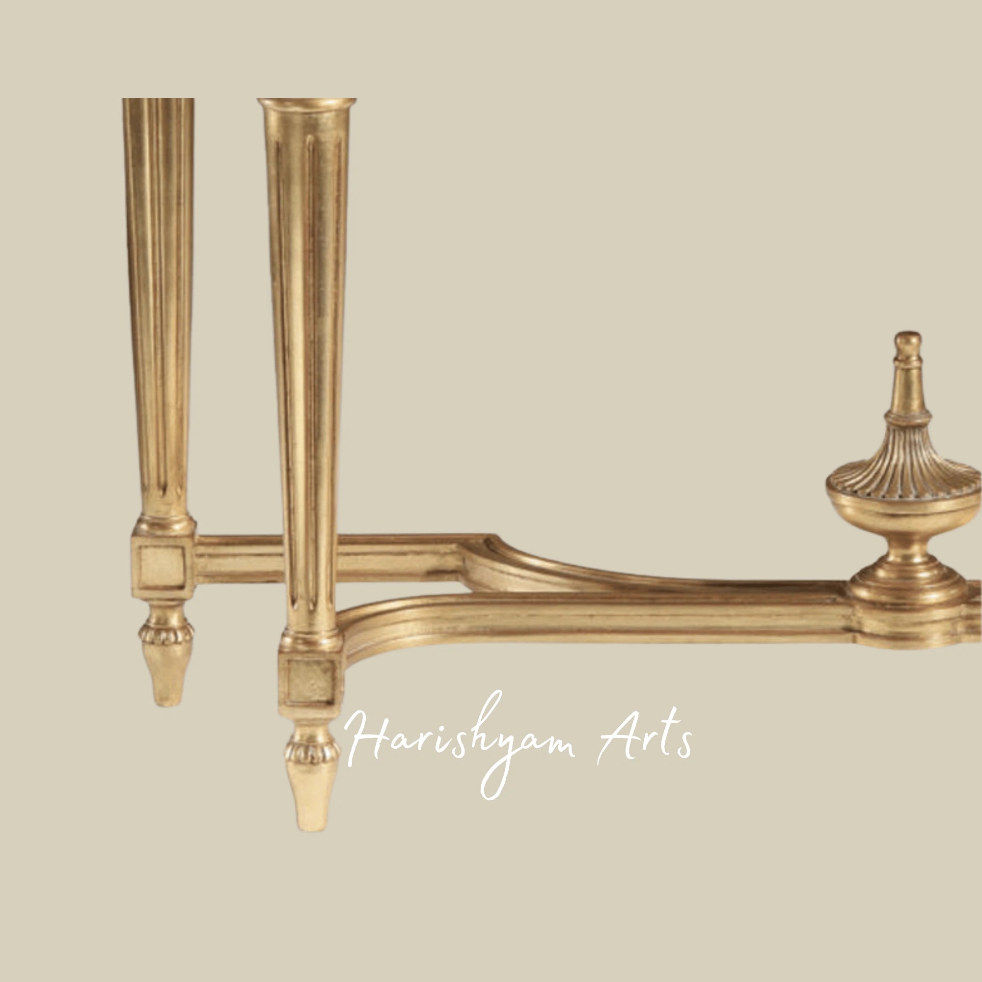 Regal Gold Console Table with White Marble Top4