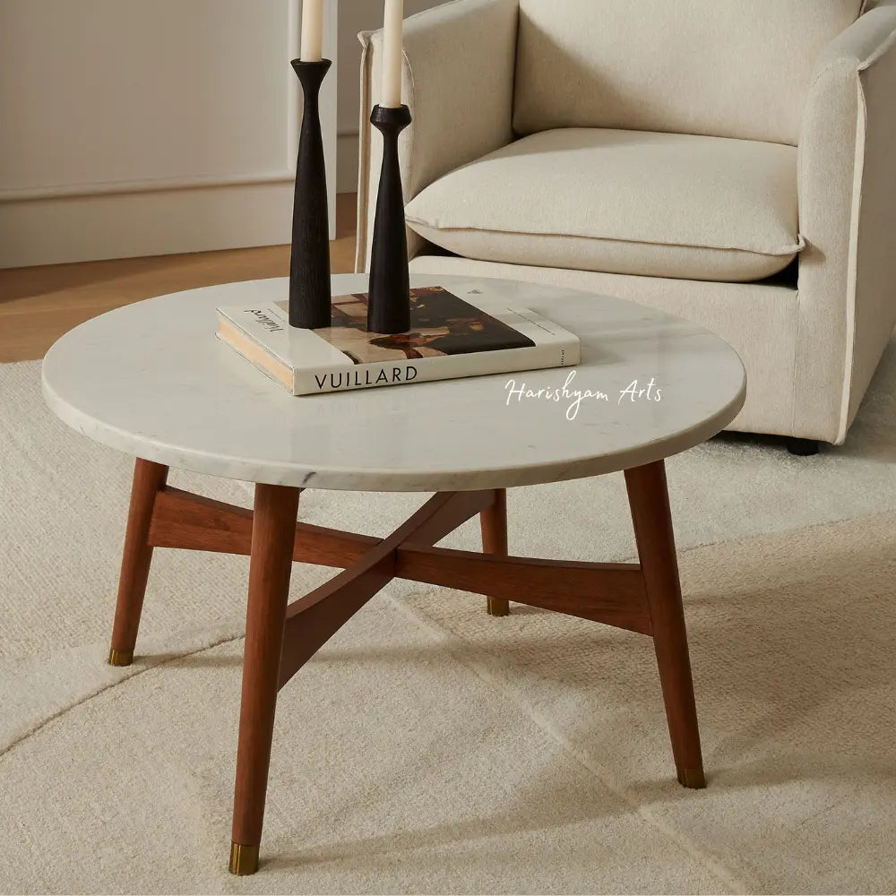 Retro Radiance Round Coffee Table