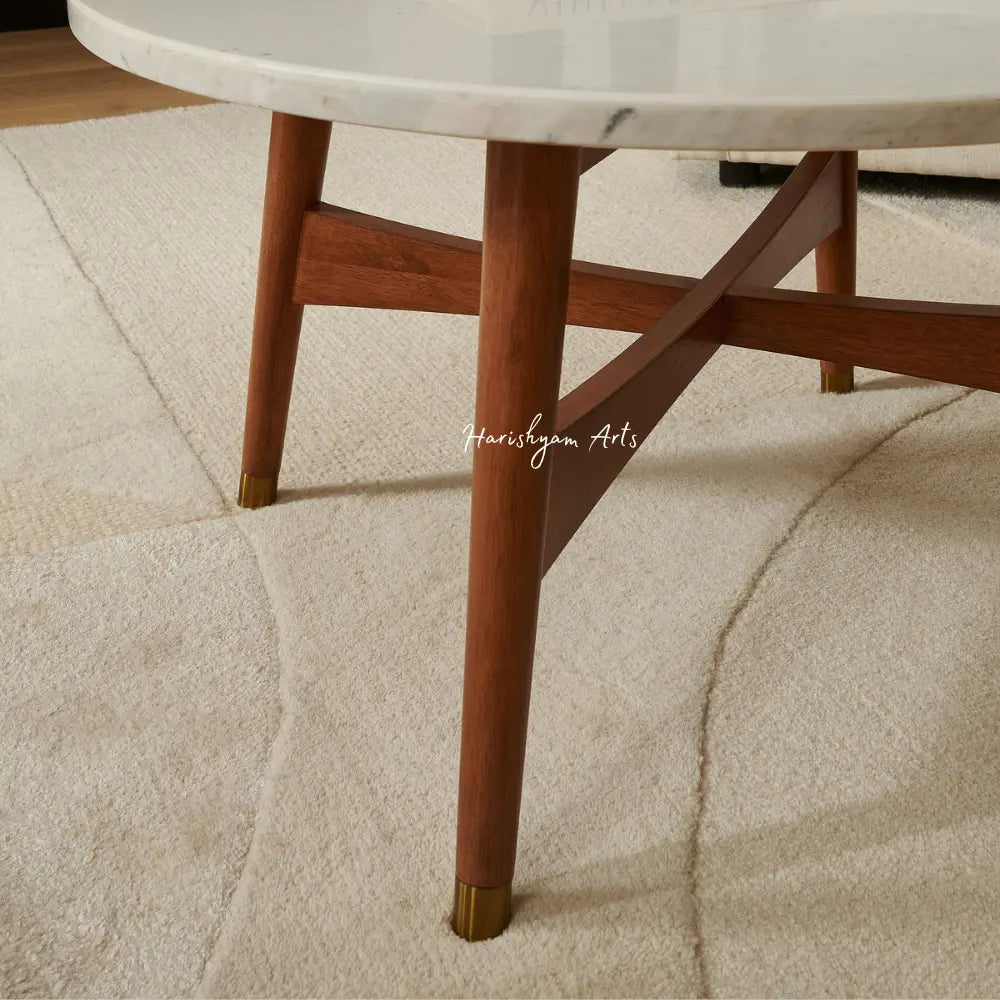 Retro Radiance Round Coffee Table