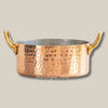 Round Hammered Copper Dish with Tin Coating for Premium Tableware