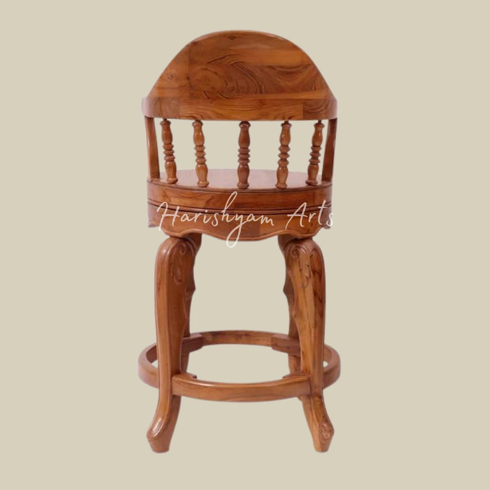 Round Wooden Royal Long Bar Chair