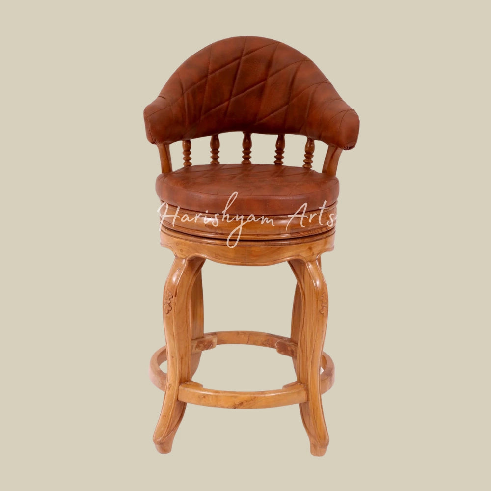 Rounded Royal Brown Bar Stool