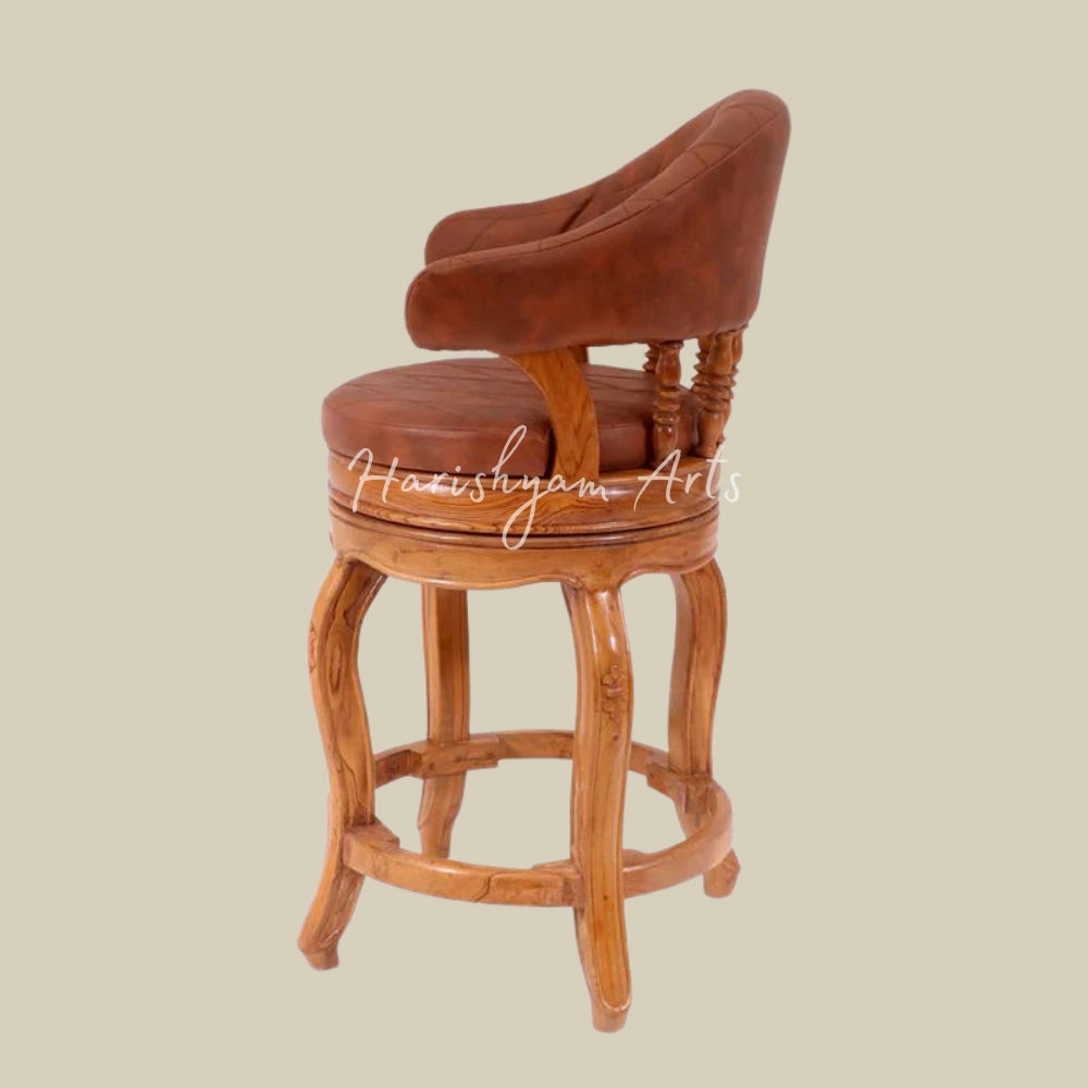 Rounded Royal Brown Bar Stool