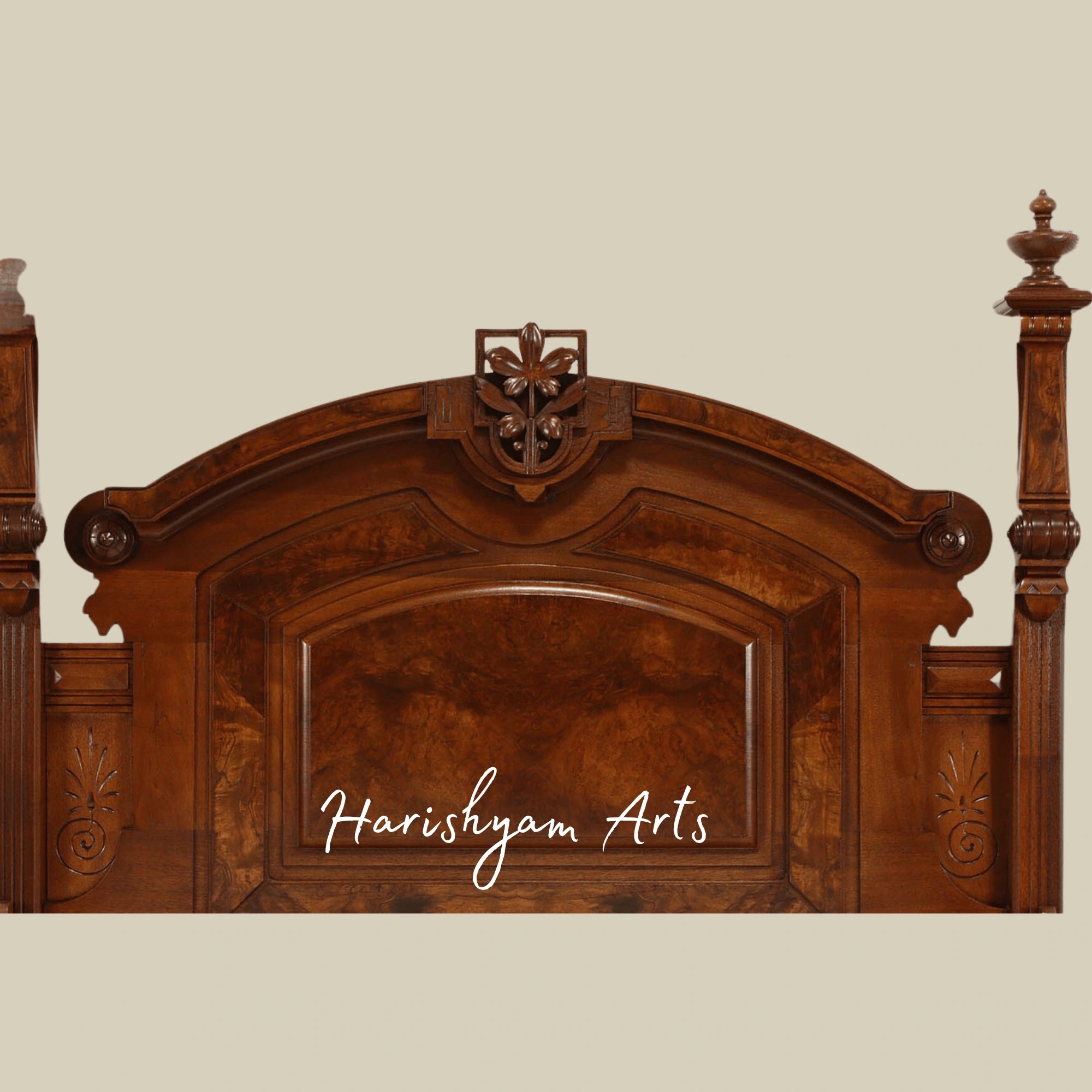 Royal Antique Wooden Bedroom Set Ornate Victorian Bed with Matching Pieces