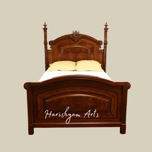 Royal Antique Wooden Bedroom Set Ornate Victorian Bed with Matching Pieces