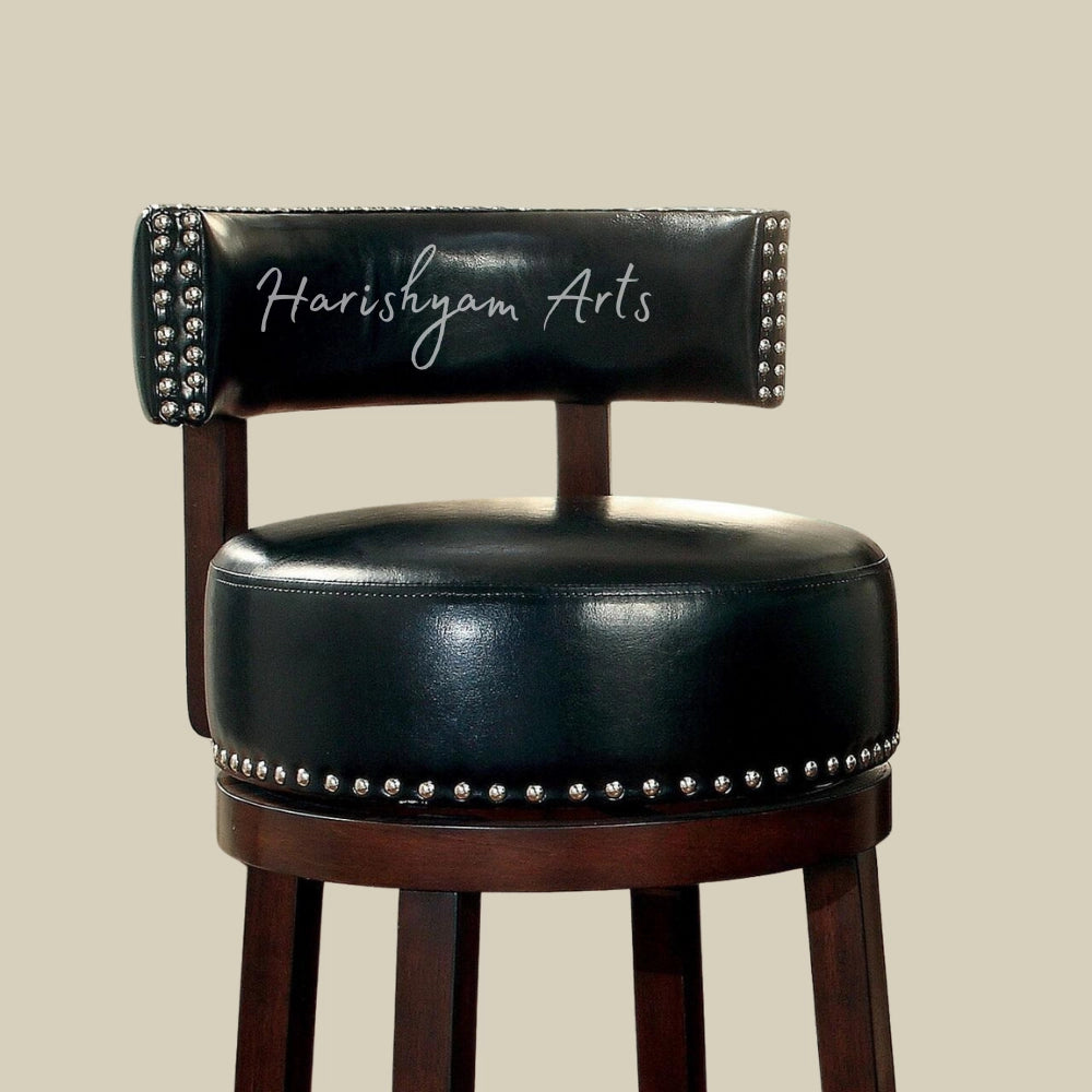 Royal Black Wooden Chairs Set 2pcs