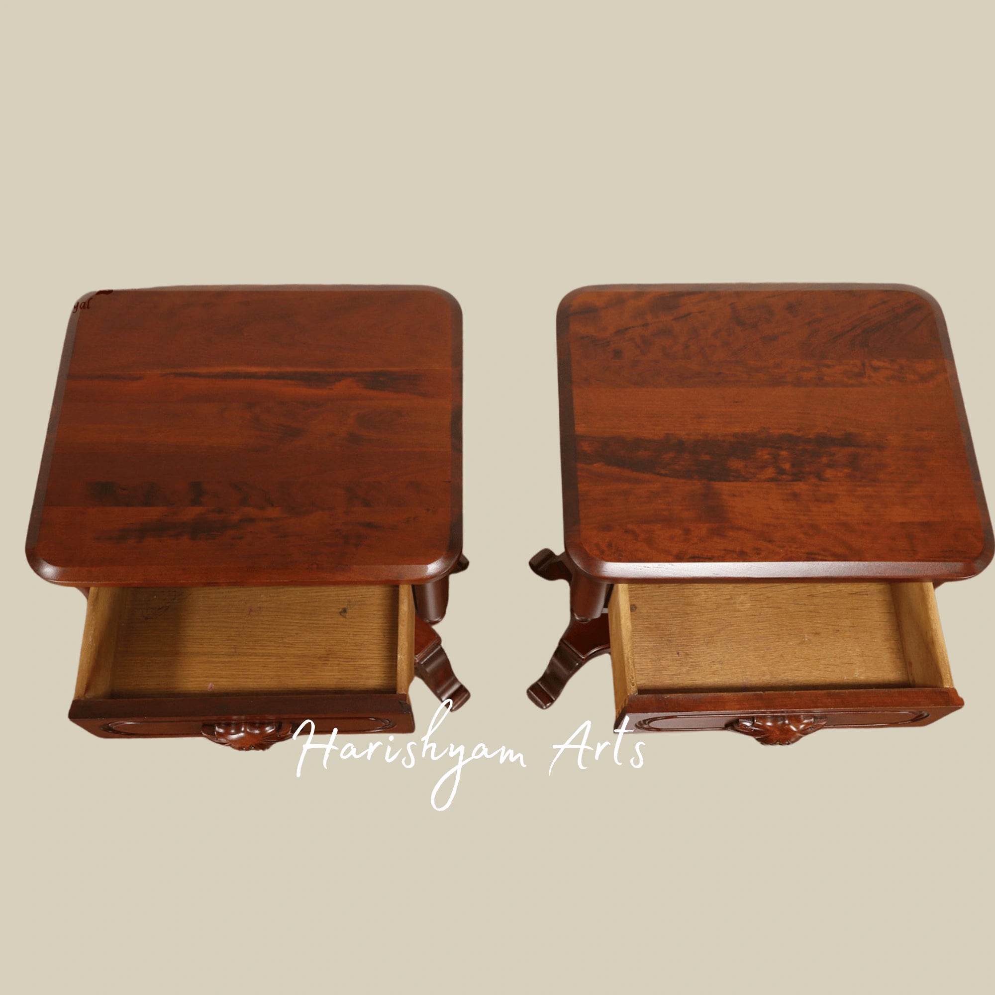 Rustic Antique Style Wooden Bedside Cabinet